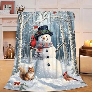 Winter Wonderland Snowman Throw Blanket